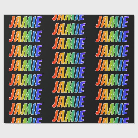 虹の名"JAMIE";おもしろい&カラフル ラッピングペーパー (フラット)