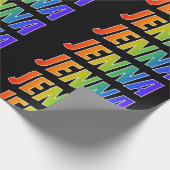 虹の名"JENNA"; おもしろい及びカラフル ラッピングペーパー (角)