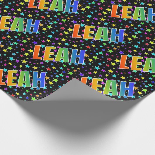 虹の名"LEAH" +星 ラッピングペーパー (角)