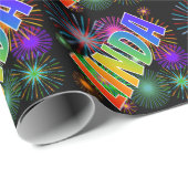 虹の名"LINDA" +花火 ラッピングペーパー (ロールコーナー)