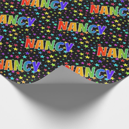 虹の名"NANCY" +星 ラッピングペーパー (角)