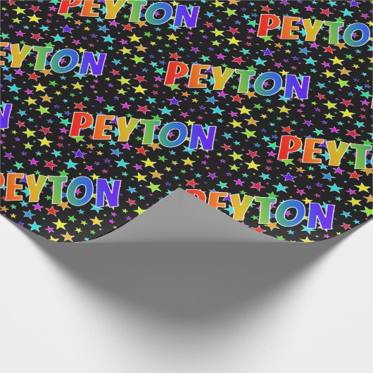 虹の名"PEYTON" +星 ラッピングペーパー (角)