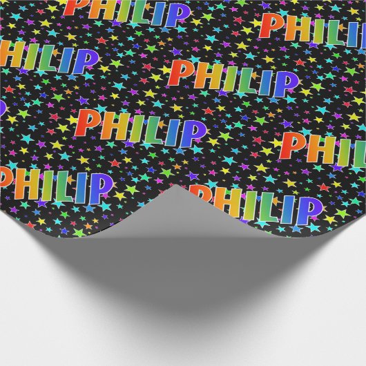 虹の名"PHILIP" +星 ラッピングペーパー (角)