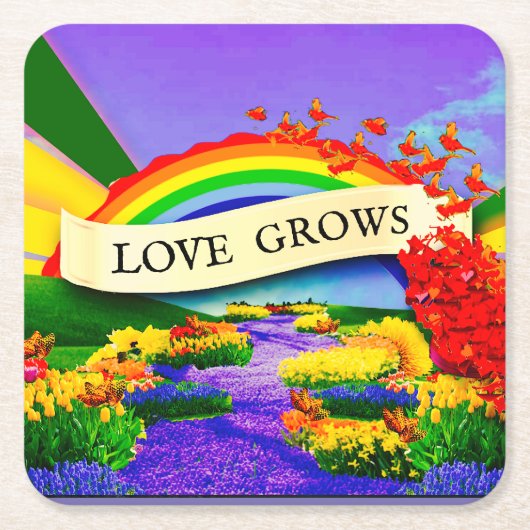 虹の向こうに スクエアペーパーコースター (正面)