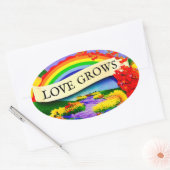 虹の向こうに 楕円形シール (封筒)