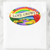 虹の向こうに 楕円形シール (バッグ)