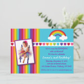 虹の向こうのガールズ フォト バースデー インビテーション (スタンド正面)