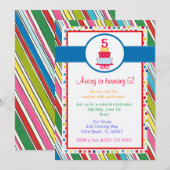 虹の向こうの誕生日パーティー招待状 招待状 (正面/裏面)