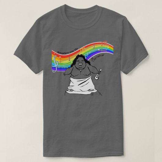 虹の向こうのIZカマカワイウォレ Tシャツ (デザイン正面)