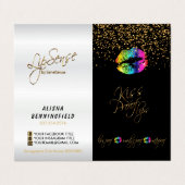 虹の唇及び金ゴールドの紙吹雪の指示 名刺 (外部フラット)