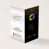 虹の唇及び金ゴールドの紙吹雪の指示 名刺 (外部)