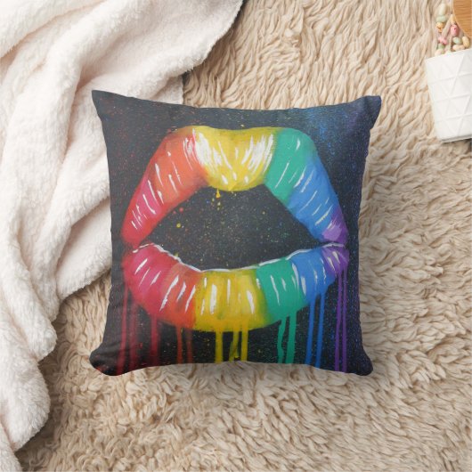 虹の唇 クッション (ブランケット)
