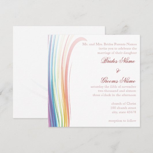 虹の喜び ウェディング 招待状 (正面/裏面)