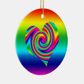 虹の回転のハート セラミックオーナメント (右)
