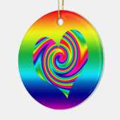 虹の回転のハート セラミックオーナメント (左)