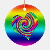 虹の回転のハート セラミックオーナメント (裏面)