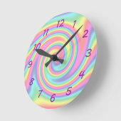 虹の回転 ラウンド壁時計 (傾斜)