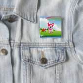 虹の国場面のかわいい愛シカの子鹿 缶バッジ (インサイチュ)