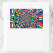 虹の国:南アフリカの鮮やかなアートプリント 長方形シール (バッグ)