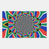 虹の国:南アフリカの鮮やかなアートプリント 長方形シール (正面)