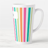 虹の垂直ストライプカラフル数々のレトロカラー カフェラテマグ (右)