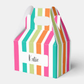 虹の垂直ストライプカラフル数々のレトロカラー フェイバーボックス (裏面サイド)