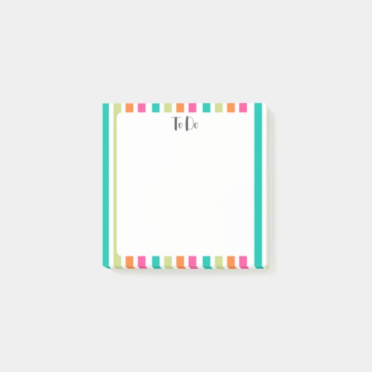 虹の垂直ストライプカラフル数々のレトロカラー ポストイット (正面)