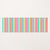 虹の垂直ストライプカラフル数々のレトロカラー ヨガマット (裏面(横))