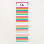 虹の垂直ストライプカラフル数々のレトロカラー ヨガマット (正面)