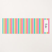 虹の垂直ストライプカラフル数々のレトロカラー ヨガマット (正面(横))