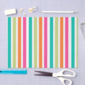 虹の垂直ストライプカラフル数々のレトロカラー 薄葉紙 (クラフト)