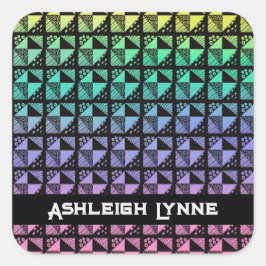 虹の壊れた皿パッチワークキルトパターン スクエアシール