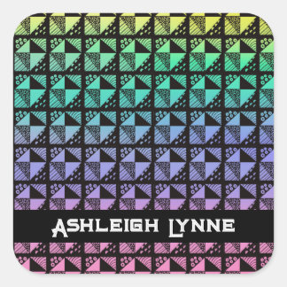 虹の壊れた皿パッチワークキルトパターン スクエアシール