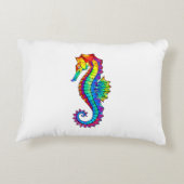 虹の多角形の木馬 アクセントクッション (裏面)