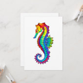 虹の多角形の木馬 カード (正面/裏面インサイチュ)