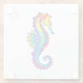 虹の多角形の木馬 ガラスコースター (裏面)