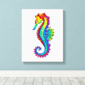 虹の多角形の木馬 キャンバスプリント (インサイチュ (ウッドフロア))