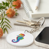 虹の多角形の木馬 キーホルダー (正面右)