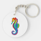 虹の多角形の木馬 キーホルダー (裏面)