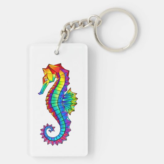 虹の多角形の木馬 キーホルダー (裏面)