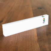 虹の多角形の木馬 デスクネームプレート (側面)