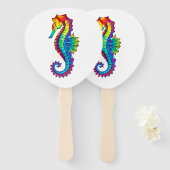 虹の多角形の木馬 ハンドファン (正面&裏面)