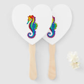 虹の多角形の木馬 ハンドファン (正面&裏面)