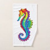 虹の多角形の木馬 バスタオルセット (ハンドタオル)