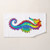 虹の多角形の木馬 バスタオルセット (ハンドタオル)