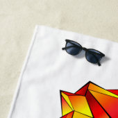 虹の多角形の木馬 ビーチタオル (インサイチュ)