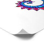 虹の多角形の木馬 ポスター (角)