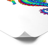 虹の多角形の木馬 ポスター (角)