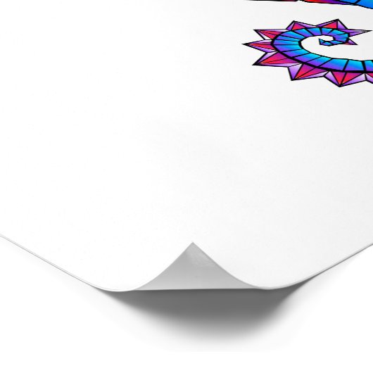 虹の多角形の木馬 ポスター (角)