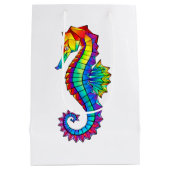 虹の多角形の木馬 ミディアムペーパーバッグ (裏面)